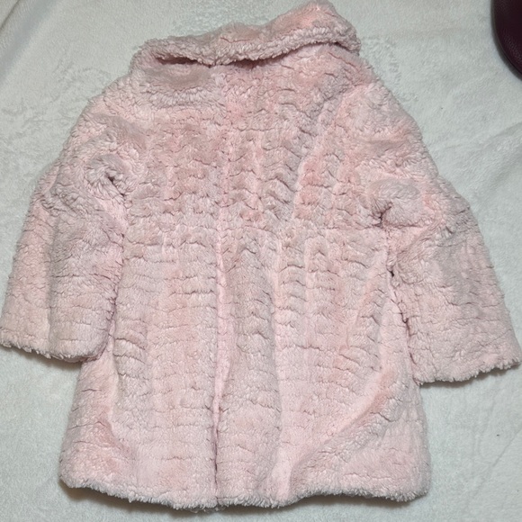 EUC American Widgeon Pink Fur Coat with Satin Bow 3t - Picture 4 of 4